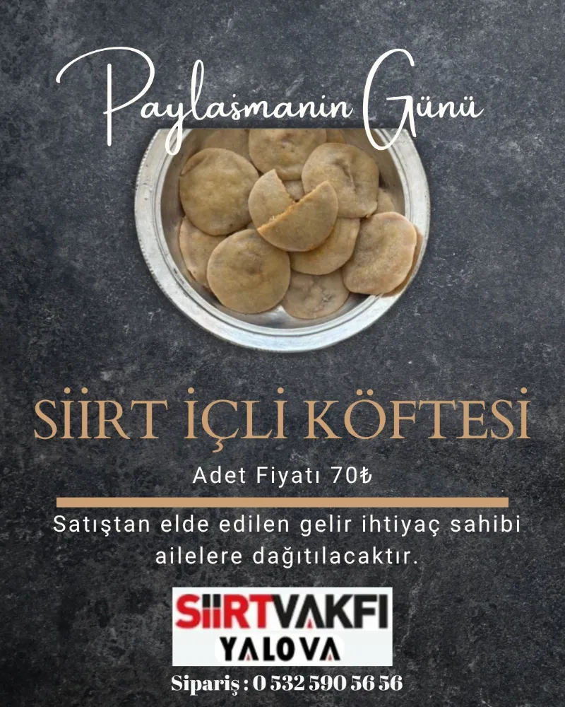 Paylaşmanın Günü: Siirt Vakfı Yalova’dan Anlamlı Dayanışma Etkinliği