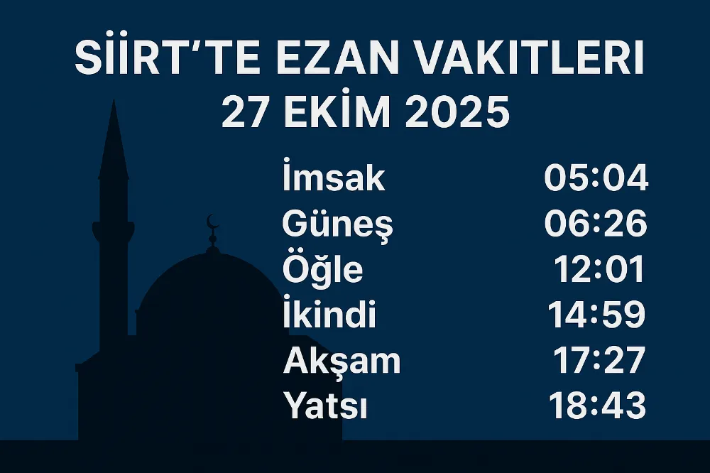 30 Ekim 2025 – Siirt Namaz Vakitleri 