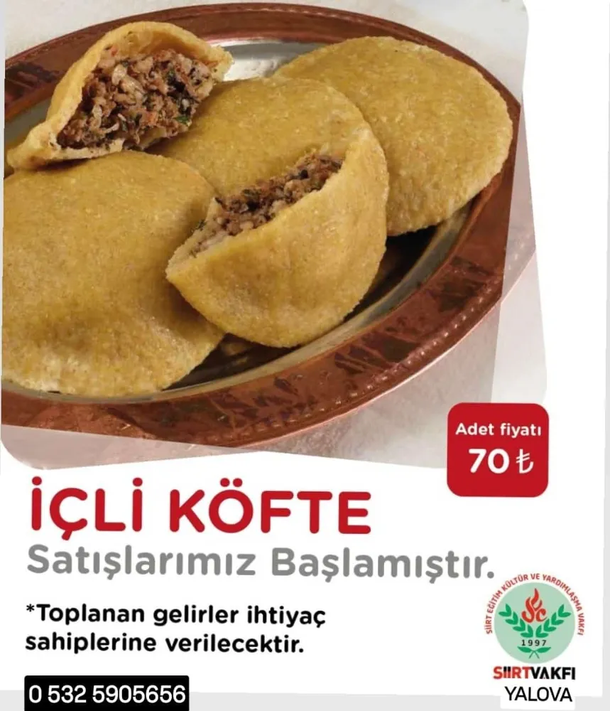 SİİRT VAKFI YALOVA ŞUBESİNDEN ANLAMLI DAYANIŞMA: İÇLİ KÖFTE SATIŞLARI BAŞLADI