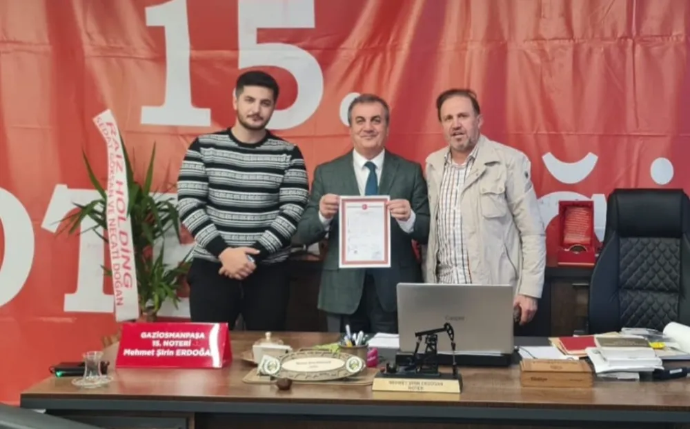 SİİRTLİ HEMŞERİMİZ MEHMET ŞİRİN ERDOĞAN’DAN HABİPLER’E HİZMET: GAZİOSMANPAŞA 15. NOTERLİĞİ AÇILDI