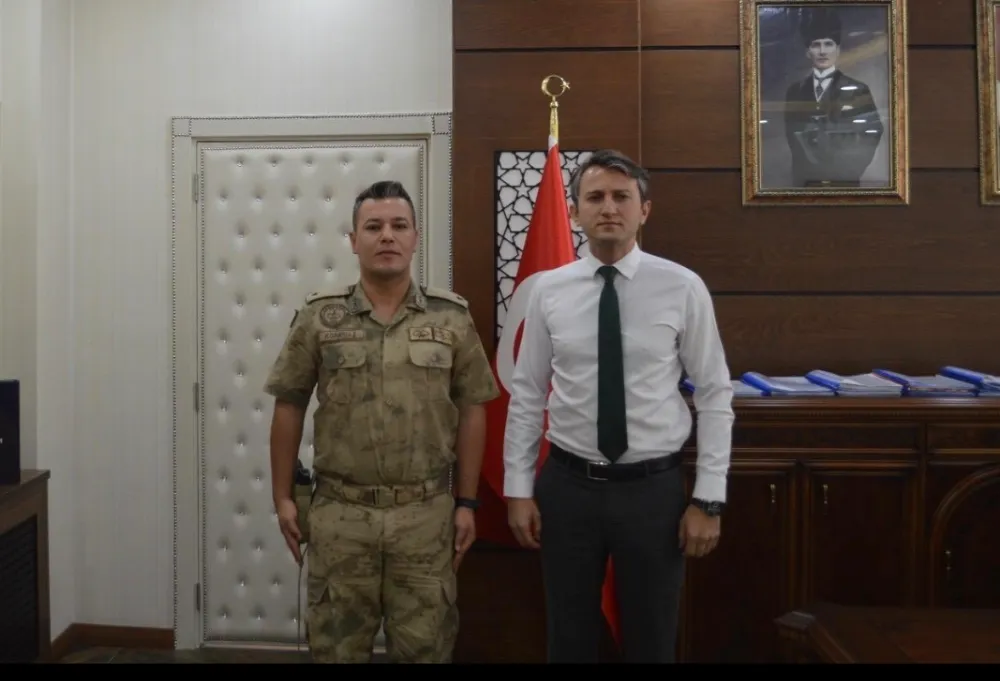 Baykan Kaymakamı Fatih Özcan’a Teğmen Mahmut Korkmaz’dan Veda Ziyareti