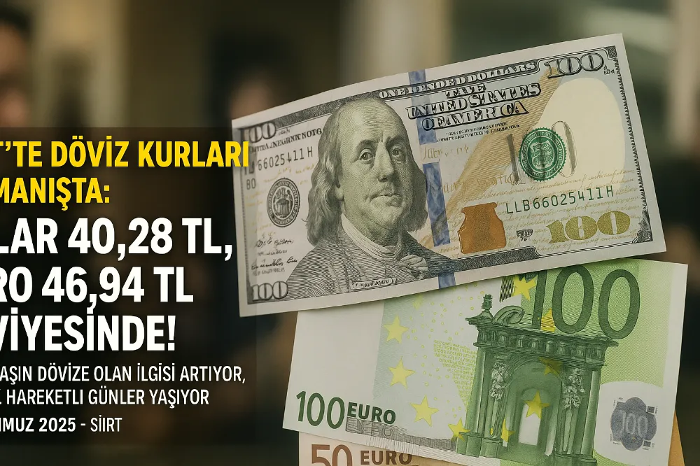 Siirt’te Bugün Döviz Kurları Tırmanışta: Dolar 40,28 TL, Euro 46,94 TL Seviyesinde!
