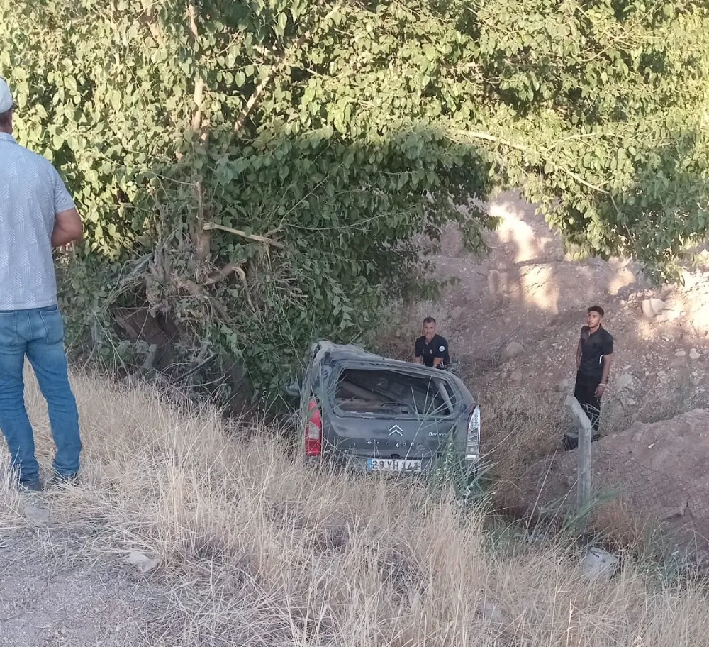 Ticari araç şarampole yuvarlandı: 1 yaralı