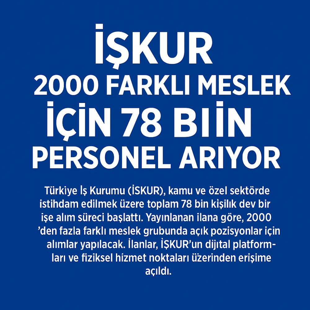 İŞKUR 78 Bin Personel Alımı Yapacak: 2000’den Fazla Meslek Grubunda Büyük Fırsat!