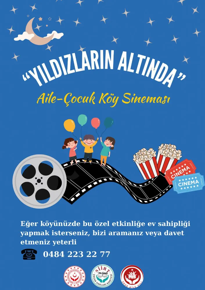 SİİRT KÖYLERİNDE SİNEMA KEYFİ: YILDIZLARIN ALTINDA UNUTULMAZ BİR AKŞAM