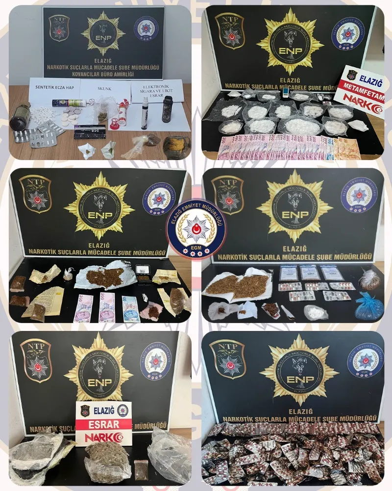Elazığ’da uyuşturucuya geçit yok: 16 tutuklama 